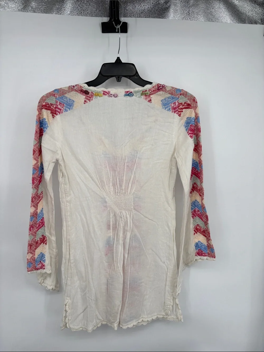 Free People Misty Meadow Embroidered flare sleeve Boho Dress size 4